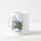 Trinacria of Sicily Three Legged symbol Sicilia コーヒーマグカップ (正面左)