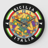 Trinacria Sicilia Italia  ラージ壁時計 (正面)