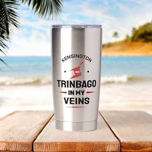 Trinbago in My Veins | Trini Pride 保温保冷タンブラー (ビーチ (回転後))