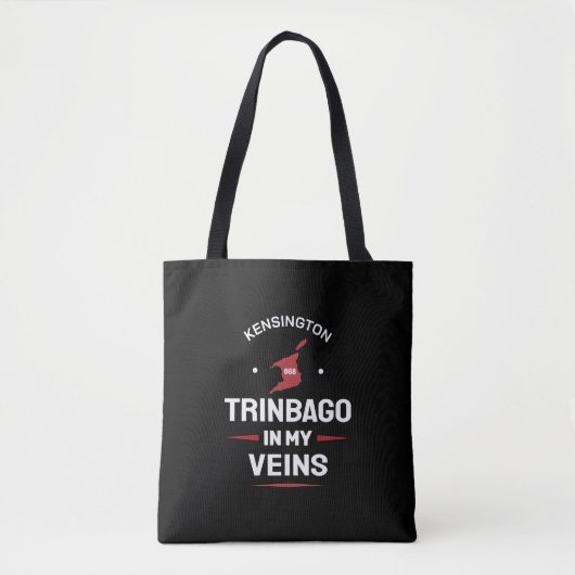 Trinbago in My Veins | Trini Pride BLACK トートバッグ (正面)