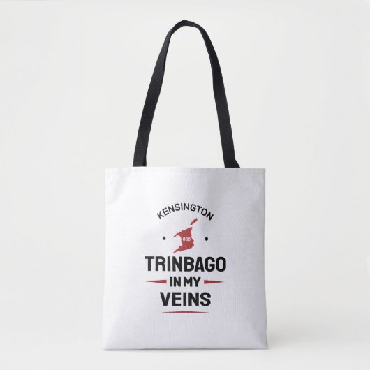 Trinbago in My Veins | Trini Pride WHITE トートバッグ (正面)