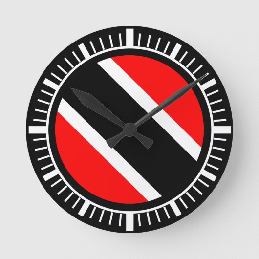 Trinidad and Tobago Flag ラウンド壁時計 (正面)