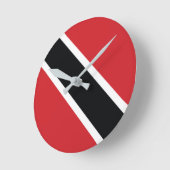 Trinidad and Tobago National Flag Clock ラウンド壁時計 (傾斜)