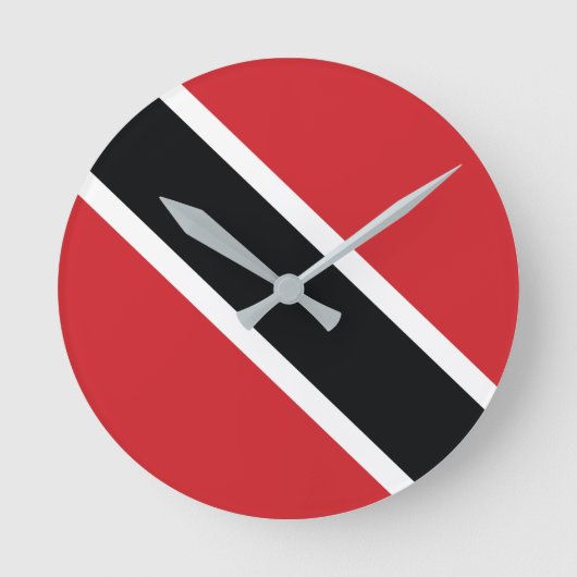 Trinidad and Tobago National Flag Clock ラウンド壁時計 (正面)