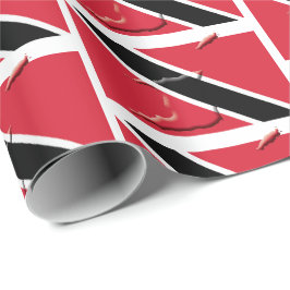 TRINIDAD FLAG with Map Outline ラッピングペーパー