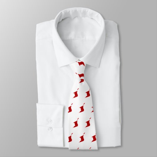 Trinidad & Tobago RED Map on WHITE ネクタイ (タイ)