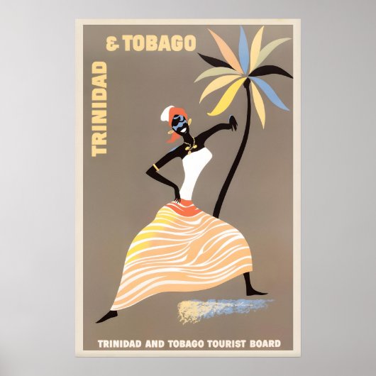 Trinidad Tobago Vintage Travel Poster Print ポスター (正面)