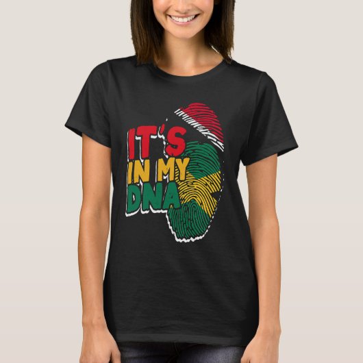 Trinidadian Jamaican Mix DNA Flag  Caribbean Islan Tシャツ (正面)