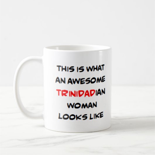 trinidadian woman, awesome コーヒーマグカップ (左)