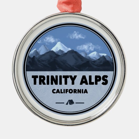Trinity Alps California Camping メタルオーナメント (正面)