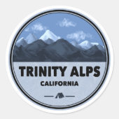 Trinity Alps California Camping ラウンドシール (正面)