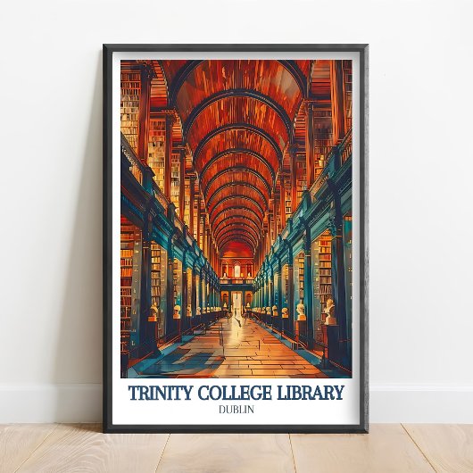 Trinity College Dublin Print - Trinity Library Art ポスター