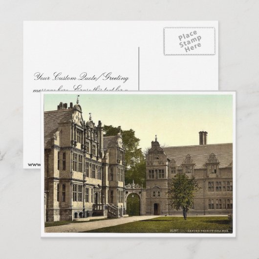 Trinity College, Oxford, Learn Photochrom ポストカード (正面/裏面)