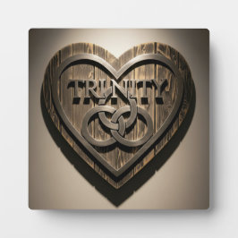 TRINITY Heart — Rustic Wooden Symbol Plaque フォトプラーク