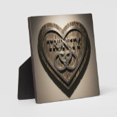 TRINITY Heart — Rustic Wooden Symbol Plaque フォトプラーク (正面)