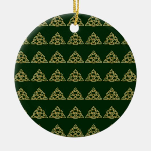 Trinity Knot Green Ornaments セラミックオーナメント (正面)