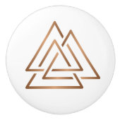 Trinity Knot - Minimalist Bronze Line Art セラミックノブ (正面)