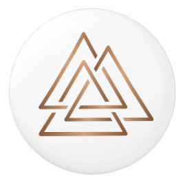 Trinity Knot - Minimalist Bronze Line Art セラミックノブ