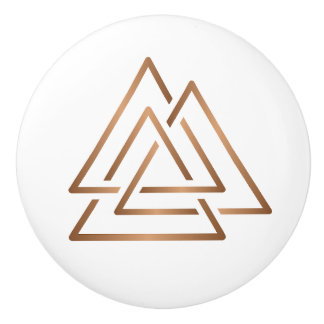 Trinity Knot - Minimalist Bronze Line Art セラミックノブ