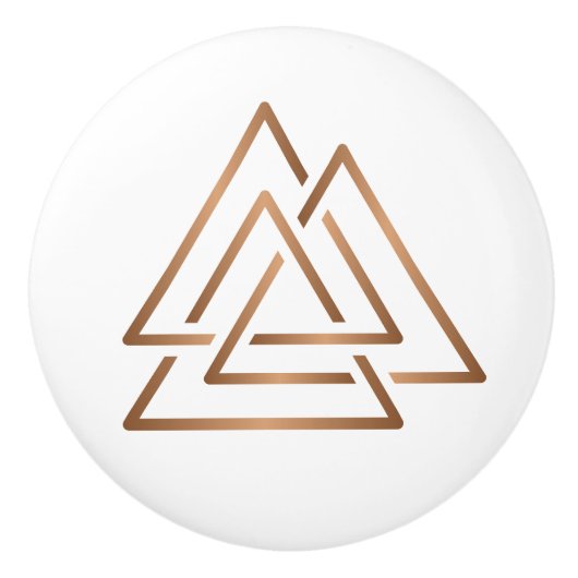 Trinity Knot - Minimalist Bronze Line Art セラミックノブ (正面)