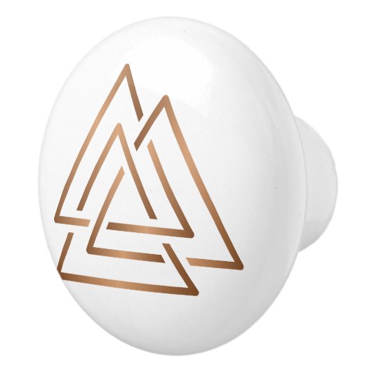 Trinity Knot - Minimalist Bronze Line Art セラミックノブ (右)