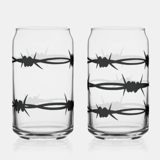 Trinkgläser mit Stacheldraht Design ガラス缶 (正面)