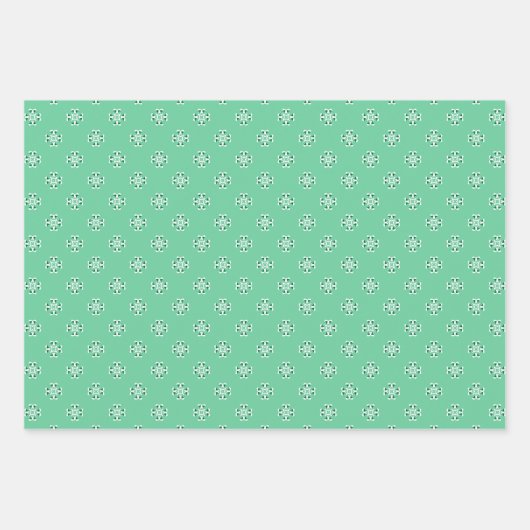 Trio 3幾何学的パターンセットのラッピング紙 ラッピングペーパーシート (正面3)