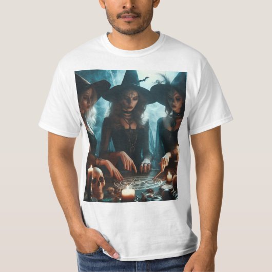 Trío de brujas haciendo magia negra tシャツ (正面)