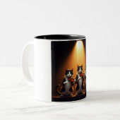 Trio of Feline Musicians Coffee Mug ツートーンマグカップ (正面左)