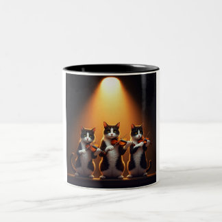 Trio of Feline Musicians Coffee Mug ツートーンマグカップ