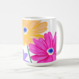Trio of Joy: Bright Floral  コーヒーマグカップ