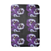 Trio of Purple White Pansy開花:Nature調和 バスマット (正面縦)