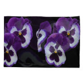 Trio of Purple White Pansy開花:Nature調和 枕カバー (裏面)