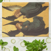 Trio of Renaissance Angels by Master of Housebook キッチンタオル (折り畳み)