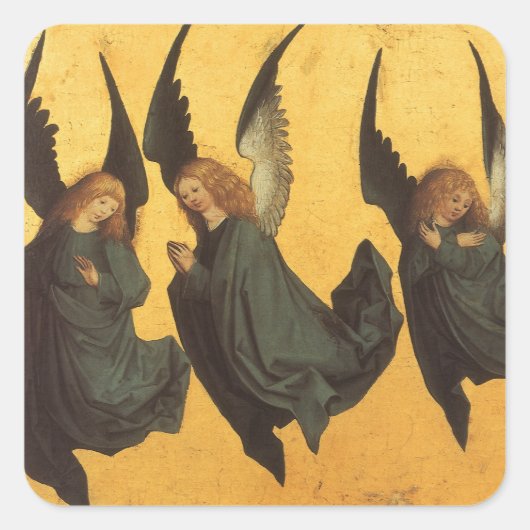 Trio of Renaissance Angels by Master of Housebook スクエアシール (正面)