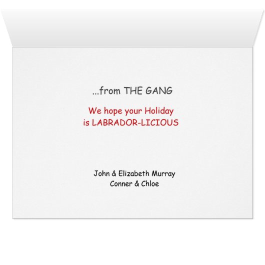 Trio of Santa Hat Labrador Retrievers Christmas (内部横(下))