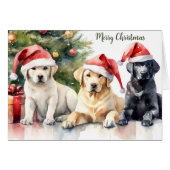 Trio of Santa Hat Labrador Retrievers Christmas (正面横)