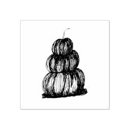 Trio of Stacked Pumpkins, Artオリジナル ラバースタンプ