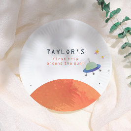 Trip Around The Sun | Space Boy Birthday ペーパープレート