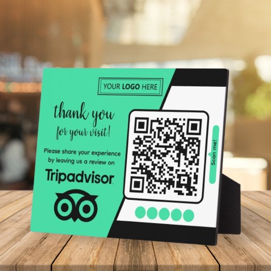 TripAdvisorレビュー依頼ロゴ入りQRコード フォトプラーク
