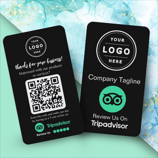TripAdvisorレビュー依頼ロゴ入りQRコード 名刺