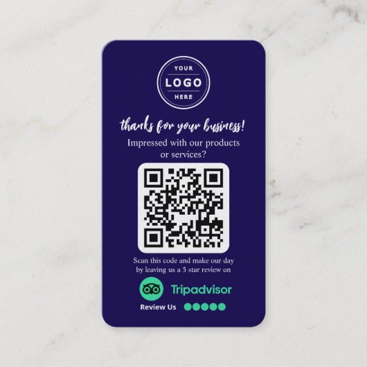 TripAdvisorレビュー依頼ロゴ入りQRコード 名刺 (正面)