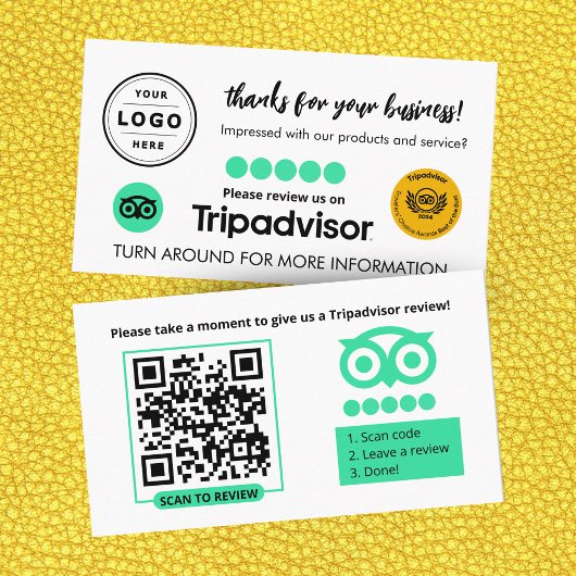Tripadvisorレビュー依頼QRコードカード コーリングカード