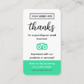 Tripadvisorレビュー要求 名刺 (裏面)