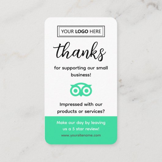 Tripadvisorレビュー要求 名刺 (裏面)