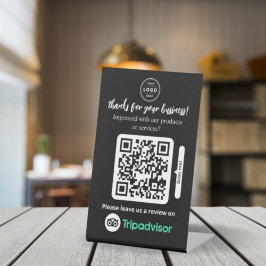TripAdvisorレビュー | 事業者レビューへのリンクQRコード 台座サイン