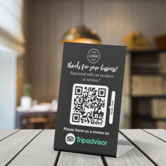 TripAdvisorレビュー | 事業者レビューへのリンクQRコード 台座サイン
