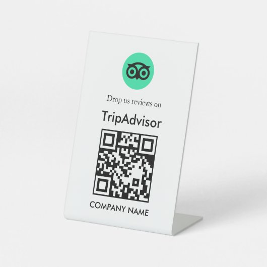 TripadvisorレビューQRコード卓上スタンド 台座サイン (正面)