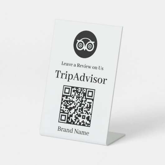 TripadvisorレビューQR卓上サイン 台座サイン (正面)