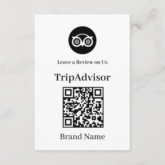Tripadvisor QR | ビジネスレビューリンク エンクロージャーカード (正面)